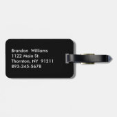 Gestreepte zilveren Mr. Bagagelabel (Achterkant horizontaal)