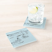 Gestrengeld Glazen Onderzetter (Schuin)