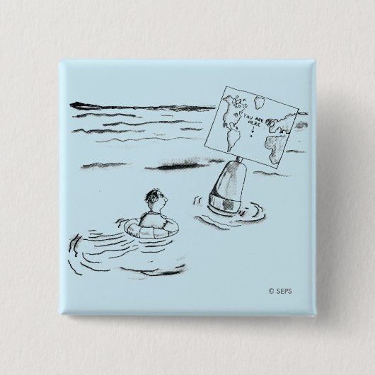 Gestrengeld Vierkante Button 5,1 Cm (Voorkant)