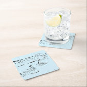 Gestrengeld Vierkante Kartonnen Onderzetter (Insitu)