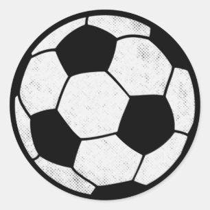 Gestressed Vintage Voetbal Grafisch Ontwerp Ronde Sticker
