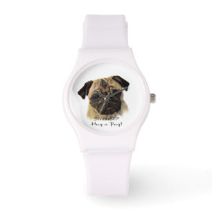 Gestresseerd? Knuffel een Pug Leuk Huisdier Hond C Horloge