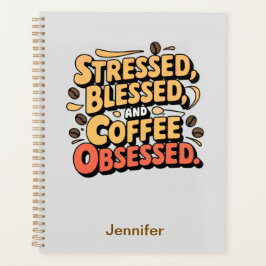 Gestresste, gezegende en koffie geobsedeerde plann planner