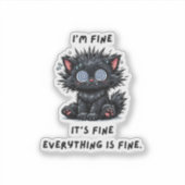 gestresste kat sticker (Voorkant)