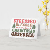 Gestrest, Gezegend, en Kerstverslaafd Kaart (Gele Bloem)