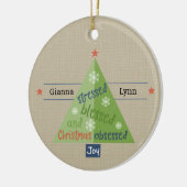 Gestrest gezegend keramisch ornament (Links)