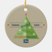 Gestrest gezegend keramisch ornament (Achterkant)