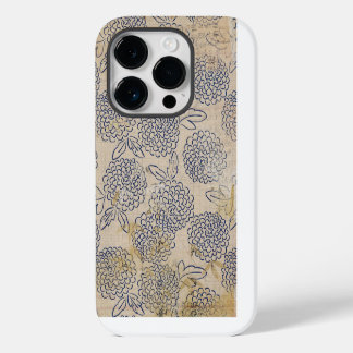 gestreste japans chrysant bloemen iPhone 14 plus hoesje