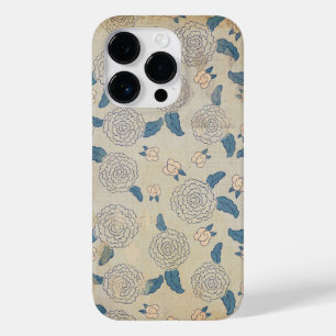gestreste japanse bloemen en bladeren Case-Mate iPhone 14 pro hoesje