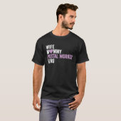 Gestreste Postbode Echtgenote Moedertje Postbode T-shirt (Voorkant volledig)