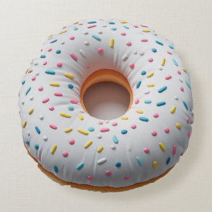 Gestrooid Donut Rond Kussen - Leuk en Realistisch