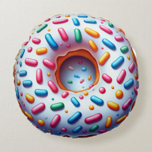 Gestrooid Donut Rond Kussen - Leuk en Realistisch