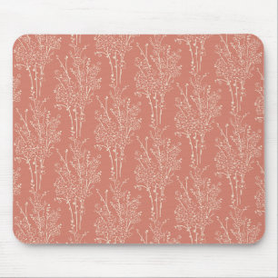 Gestrooide Bloem Silhouet Botanisch Terracotta Muismat