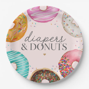 Gestrooide Donut Baby shower Party Decor Papieren Bordje