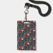 Gestrooide Kleurpotloden Jongens Badkamer Pas Badg Badge (Achterkant met lanyard)