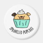 Gestrooide Pupcake Puppy Cupcake Pun Magneet (Voorkant)
