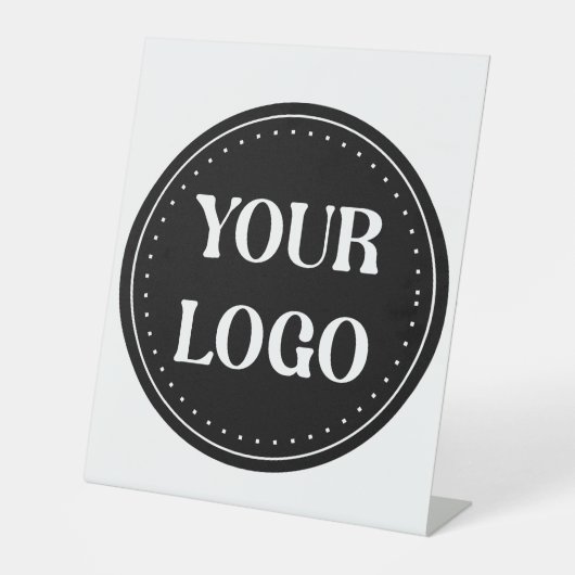 Gestroomlijnd, eigentijds, gepolijst en aanpasbaar reclamebord met voetstuk (Voorkant)