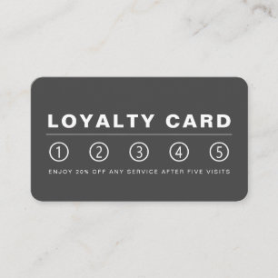 Gestroomlijnd modern - grijs & wit - Loyalty-kaart Klantenkaartje