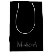 Gestroomlijnd zwart bedankt medium cadeauzakje (Voorkant)