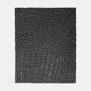 Gestroomlijnd zwart: lederen textuur Elegantie Fleece Deken