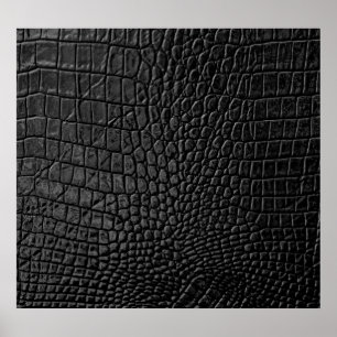 Gestroomlijnd zwart: lederen textuur Elegantie Poster