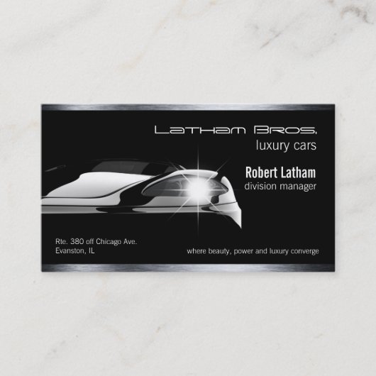 gestroomlijnd zwart luxe visitekaartje (Voorkant)