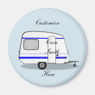 Gestroomlijnde kleine oplegger zigeunercaravan magneet