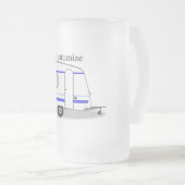 Gestroomlijnde kleine oplegger zigeunercaravan matglas bierpul (Voorkant rechts)