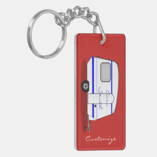 Gestroomlijnde kleine oplegger zigeunercaravan sleutelhanger