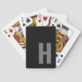 Gestroomlijnde Monogram Initiaal Minimalist Zwart  Pokerkaarten (Achterkant)