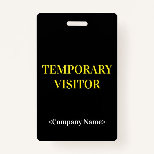 Gestroomlijnde "TIJDELIJKE VISITOR"-badge Badge (Voorkant)
