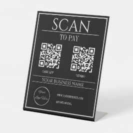 Gestroomlijnde zwarte 2 QR code zakelijke scan te  Reclamebord Met Voetstuk