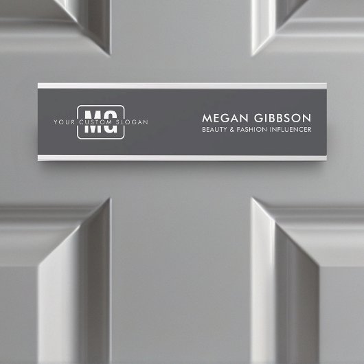 Gestroomlijnde Zwarte Professionele Monogram Hange Deurbordje