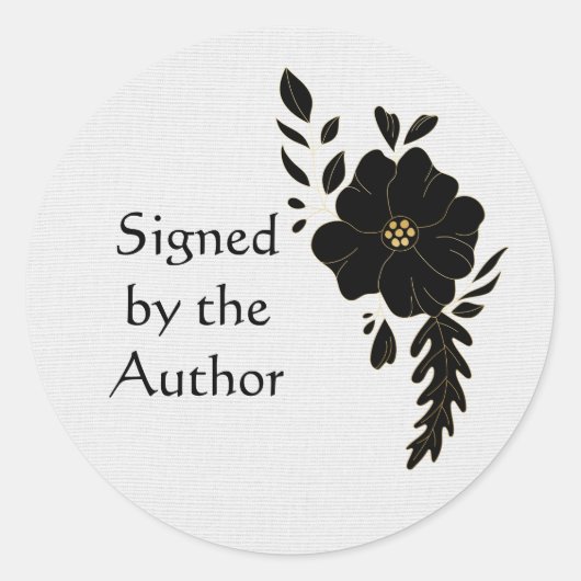 Gestructureerd effect zwarte rozen boekenplaat ronde sticker (Voorkant)