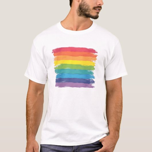 Gestructureerd regenboog T-shirt (Voorkant)