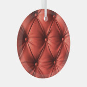 Gestructureerd rood leer: gedetailleerd materiaal  glas ornament (Voorkant Rechts)