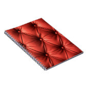 Gestructureerd rood leer: gedetailleerd materiaal notitieboek (Rechterzijde)