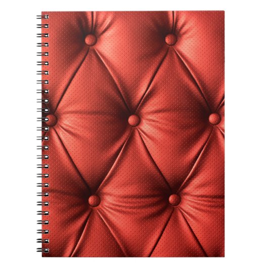 Gestructureerd rood leer: gedetailleerd materiaal notitieboek (Voorkant)