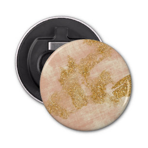 *~* Gestructureerd roze goudlitter vervormd goud Button Flesopener