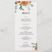 Gestructureerde Boho Pampas Gras Trouw Menu Kaart (Voorkant)