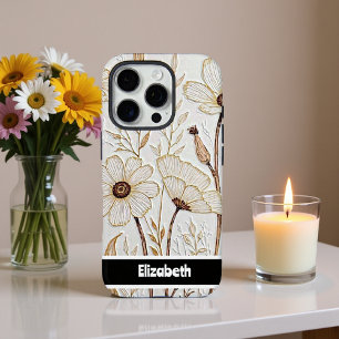 Gestructureerde Impasto Floral smartphone iPhone 16 Pro Hoesje