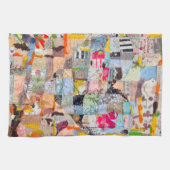 Gestructureerde papieren hartcollage keukendoek theedoek (Horizontaal)