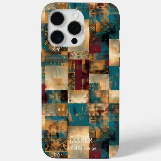 Gestructureerde Patchwork Charm – Rustiek Kunstzin Case-Mate iPhone Case (Achterkant)