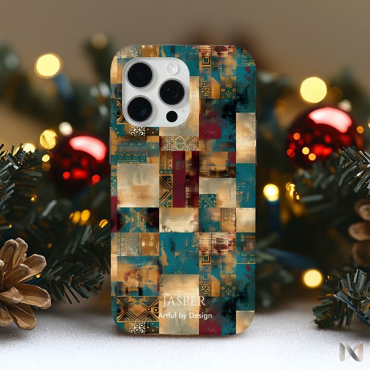 Gestructureerde Patchwork Charm – Rustiek Kunstzin Case-Mate iPhone Case