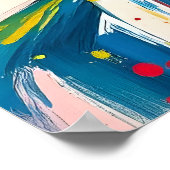 Gestructureerde penseelstreken Abstract Boeddhasch Poster (Hoek)