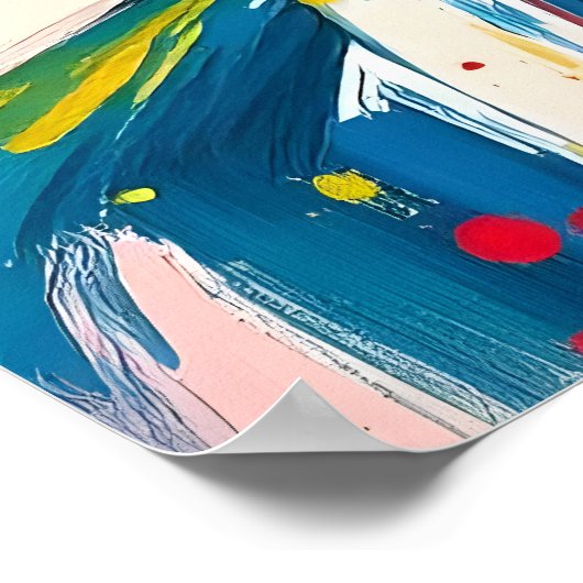 Gestructureerde penseelstreken Abstract Boeddhasch Poster (Hoek)