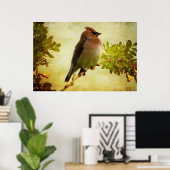 Gestructureerde Posterprint van de Cederpestvogel Poster (Thuiskantoor)
