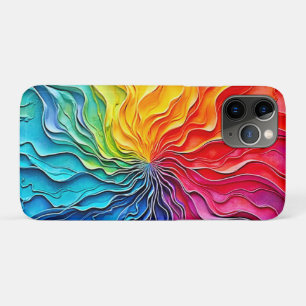 Gestructureerde Regenboog Draaikunst iPhone 11 Pro Hoesje