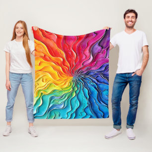 Gestructureerde Regenboog Draaikunst Fleece Deken
