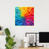 Gestructureerde Regenboog Draaikunst Poster (Thuiskantoor)